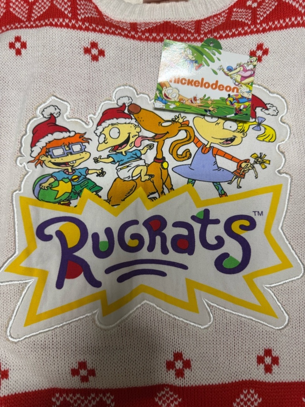 Nickelodeon Rugrats Red and White Holiday Sweater - Picture 2 of 6